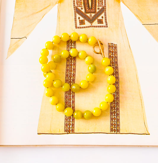 שרשרת אבן חן ג'ייד ירוק ליים