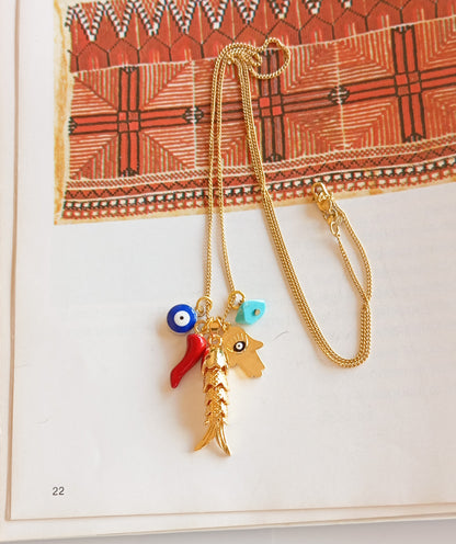 שרשרת תליונים עם דג #1