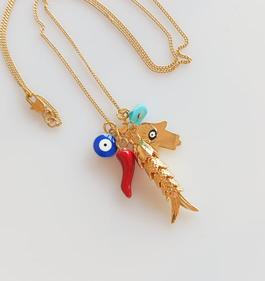 שרשרת תליונים עם דג #1