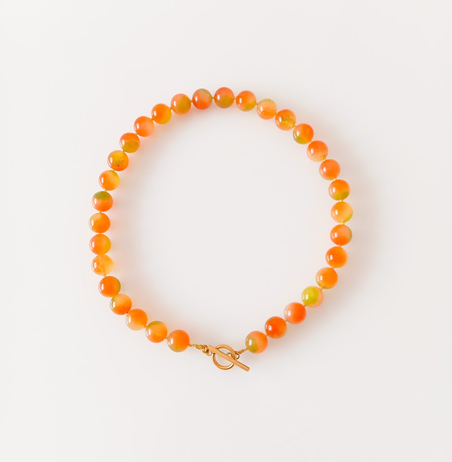 שרשרת אבן חן ג'ייד כתום ירוק