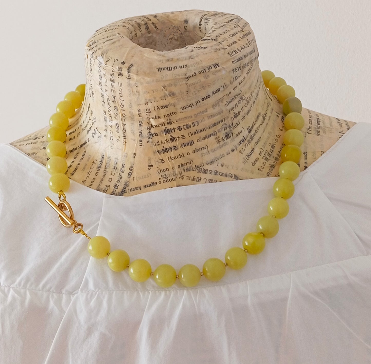 שרשרת אבן חן ג'ייד ירוק ליים