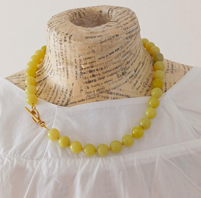 שרשרת אבן חן ג'ייד ירוק ליים