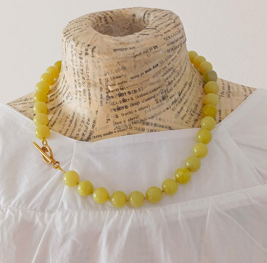 שרשרת אבן חן ג'ייד ירוק ליים