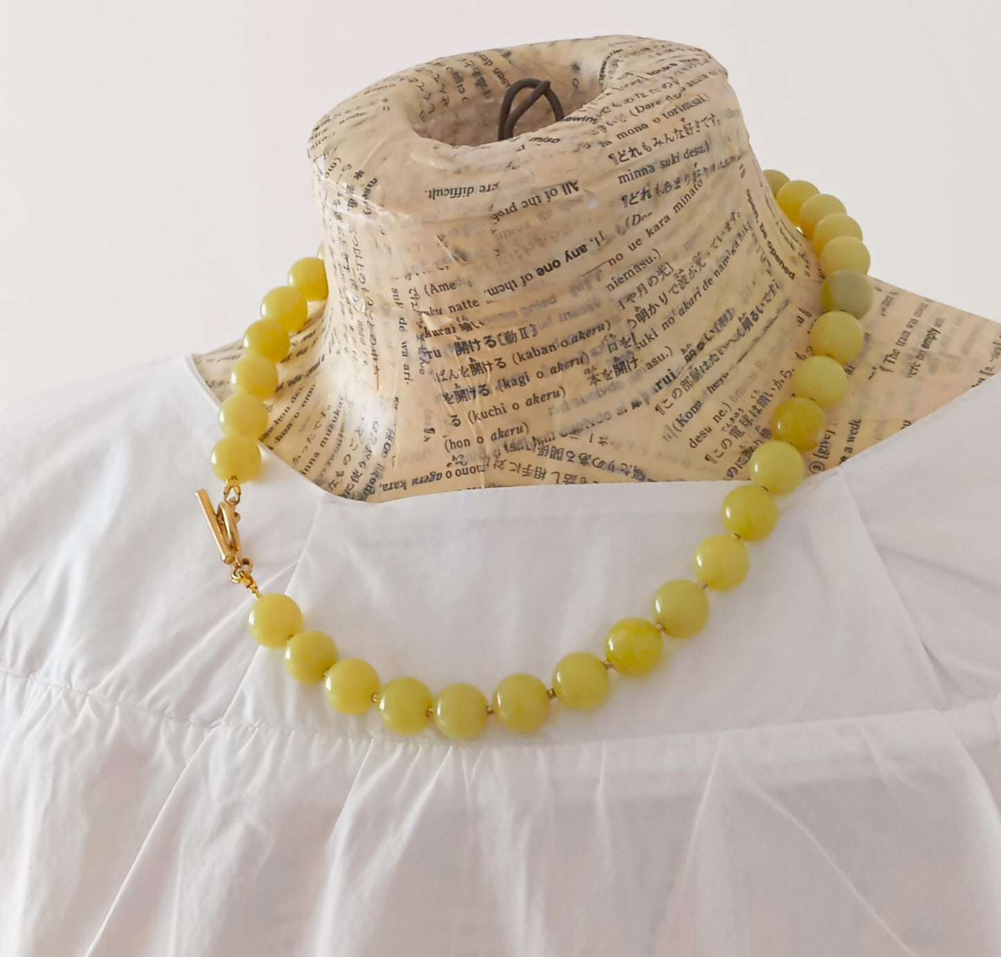 שרשרת אבן חן ג'ייד ירוק ליים