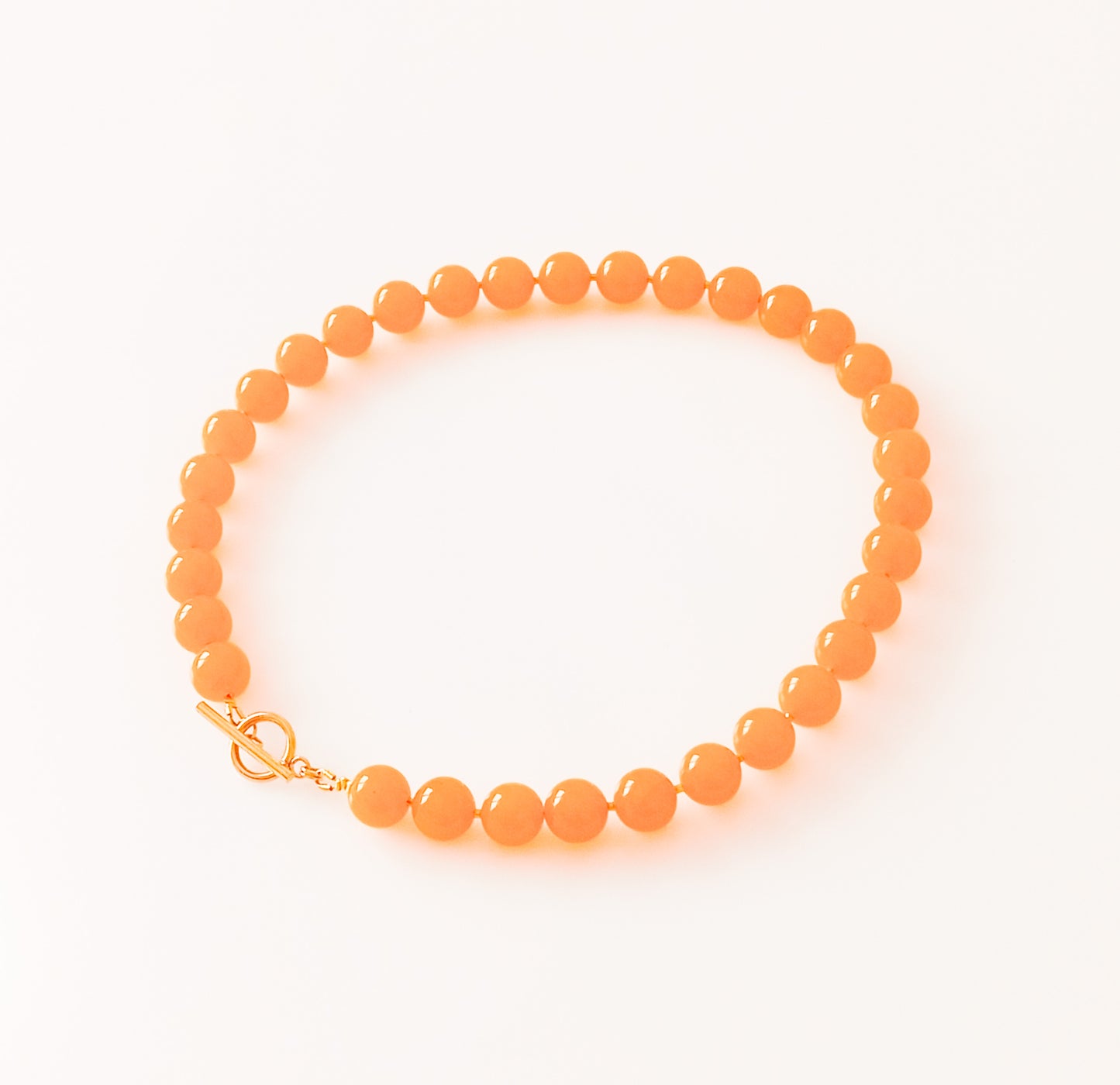 שרשרת אבן חן ג'ייד בצהוב ענברי