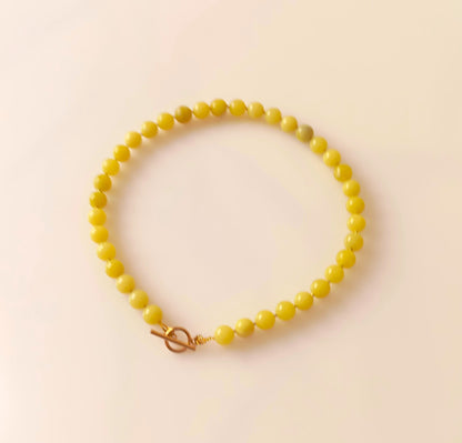 שרשרת אבן חן ג'ייד ירוק ליים