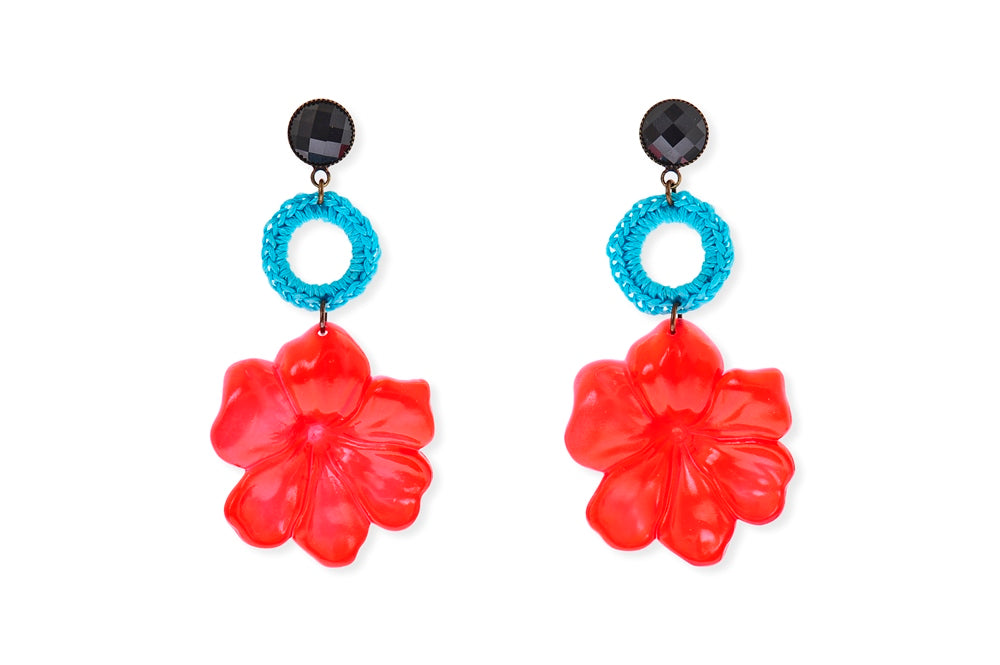 עגילי שושן אדום ענק